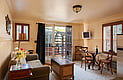 Courtyard studio with the doors open