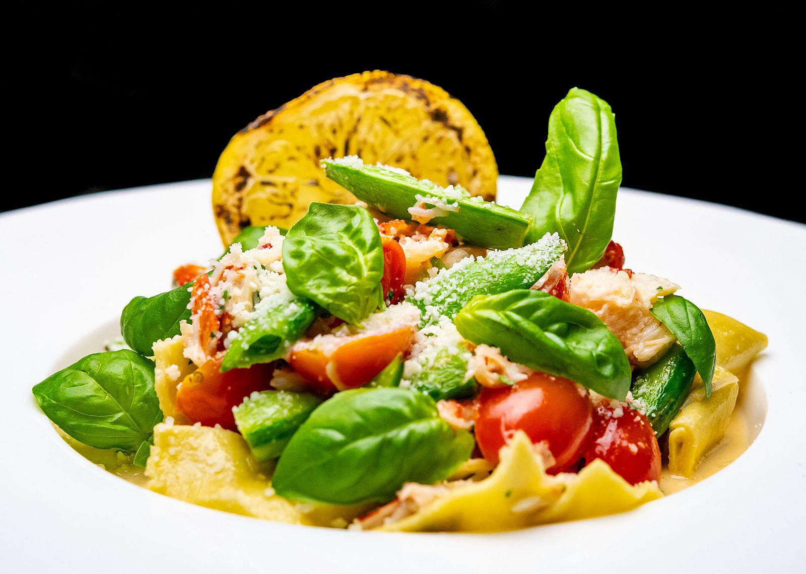 A fresh dish of pasta from the Trailhead Restaurant, popular with locals and visitors alike that's only a short walk from The Chamberlin Inn in Cody, Wyoming.