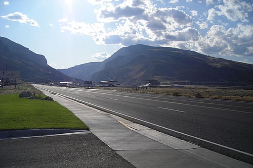 A view of the rodeo grounds on the west side of Cody, Wyoming. The rodeo is a must for your best western adventure while staying at the luxury boutique hotel, The Chamberlin Inn.
