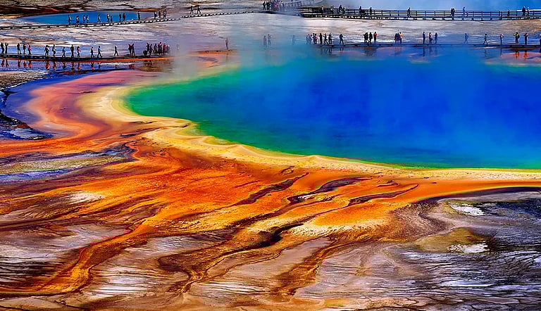 Grand Prismatic thermal feature in Yellowstone