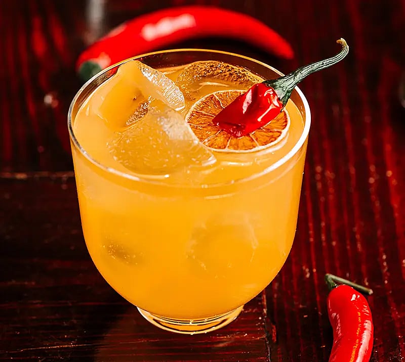 Chili pepper and passion fruit drink