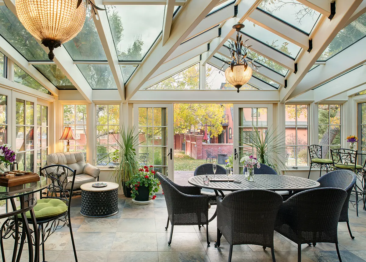 Conservatory and garden at Cody WY bar and lounge
