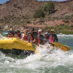People rafting through rapids